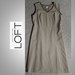 Ann Taylor Loft wool tan dress women's size 6 #